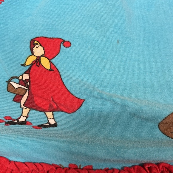KELLY'S KIDS RED PRINT KNIT DRESS WITH LITTLE RED RIDING HOOD *SIZE 5/6 - Picture 6 of 9